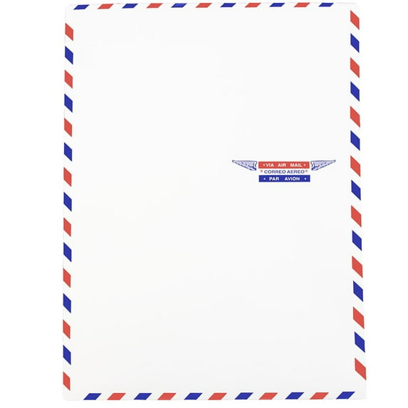 JAM Paper 9 x 12 Airmail Open End Envelopes, White, 50 per pack