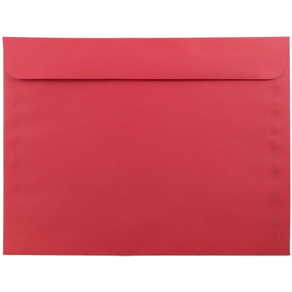 JAM Paper 9 x 12 Booklet Colored Recycled Envelopes, Red Recycled, Bulk 250/Box