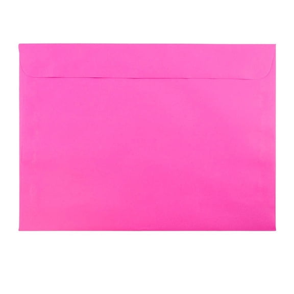 JAM Paper 9 x 12 Booklet Envelopes, Fuchsia Pink, 100/Pack