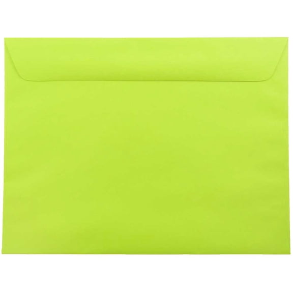 JAM Paper 9 x 12 Booklet Envelopes, Lime Green, 1000/Carton