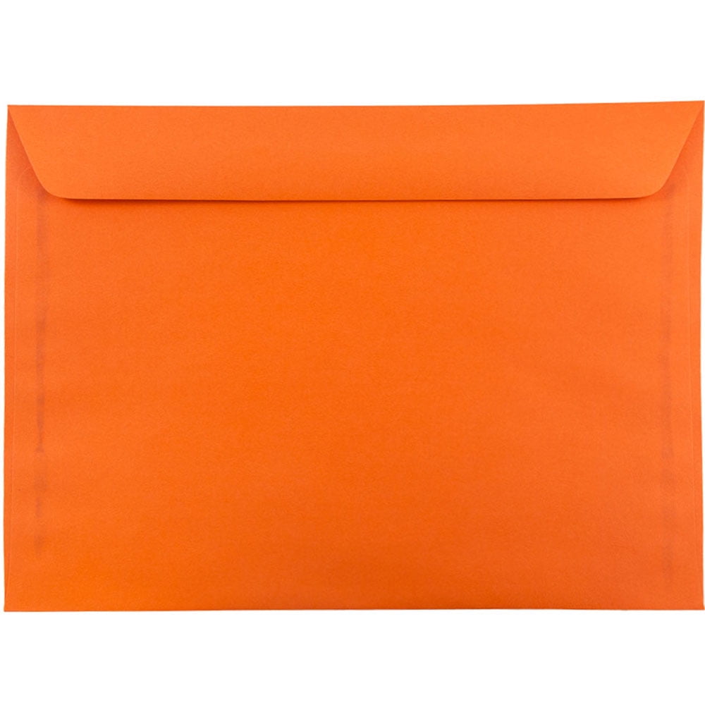 JAM Paper 9 x 12 Booklet Envelopes, Orange, 100/Pack