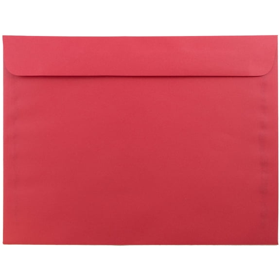 JAM Paper 9 x 12 Booklet Envelopes, Red Recycled, 50 per Pack
