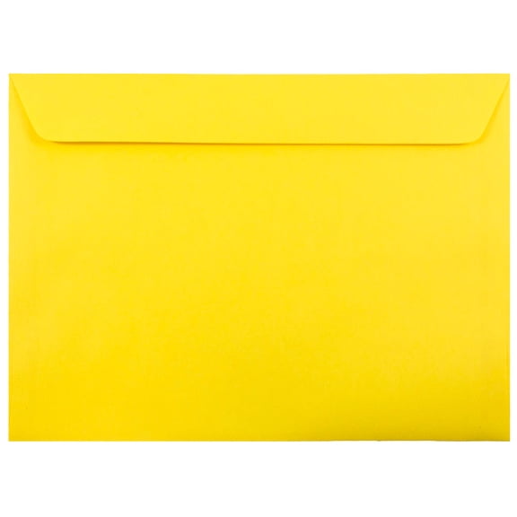 JAM Paper 9 x 12 Booklet Envelopes, Yellow, 25 per Pack
