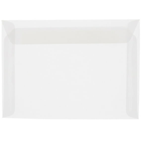 JAM Paper 9 x 12 Booklet Translucent Envelopes, Clear, 50 per Pack