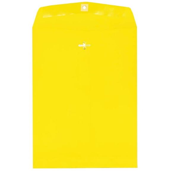 JAM Paper 9 x 12 Clasp Catalog Envelopes, Yellow, 100/Pack