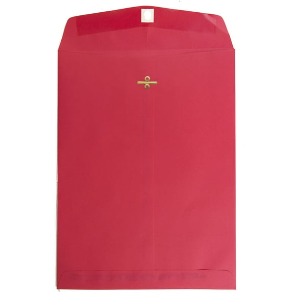 JAM Paper 9 x 12 Clasp Envelopes, Red, 10/Pack