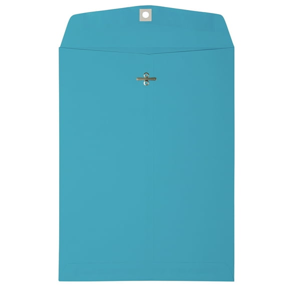 JAM Paper 9 x 12 Colored Envelopes with Clasp Closure, Blue, Bulk 250 per Pack