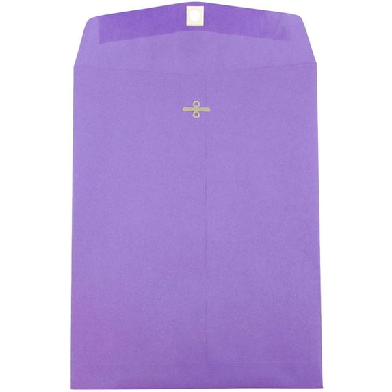 JAM Paper 9 x 12 Colored Envelopes with Clasp Closure, Violet Purple Recycled, Bulk 500/Pack