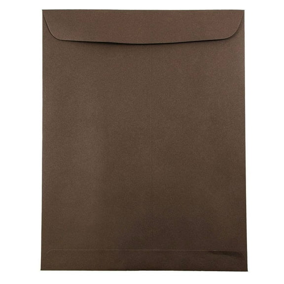 JAM Paper 9 x 12 Open End Envelopes, Dark Brown, 100/Pack