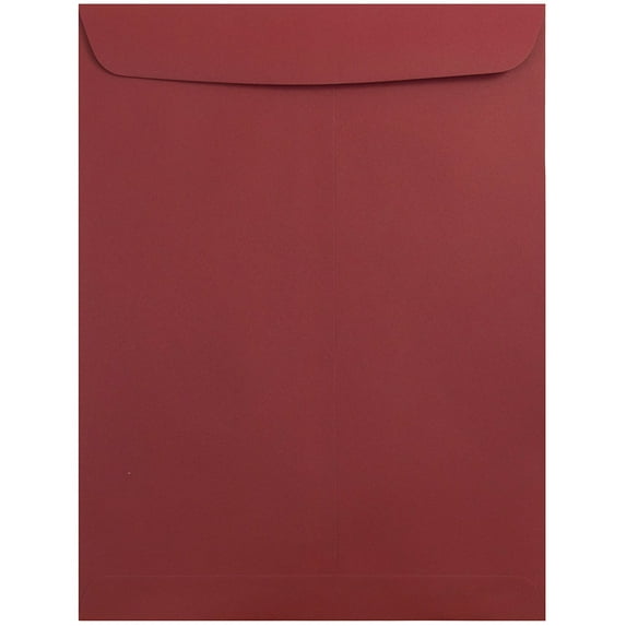 JAM Paper 9 x 12 Open End Envelopes, Dark Red, 10 per Pack