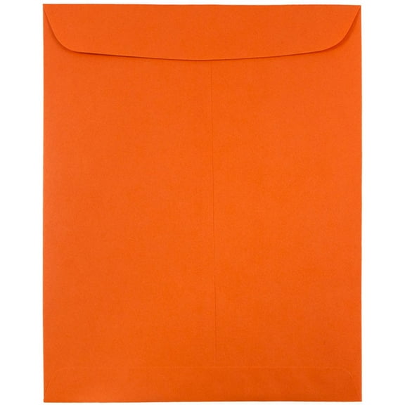 JAM Paper 9 x 12 Open End Envelopes, Orange, 10 per Pack