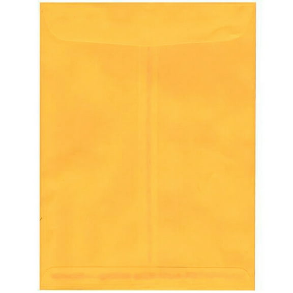 JAM Paper 9 x 12 Open End Envelopes, Sun Yellow, 100/Pack