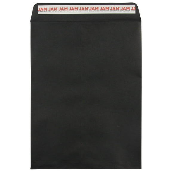 JAM Paper 9 x 12 Open End Peel & Seal Envelopes, Black, 25 per Pack
