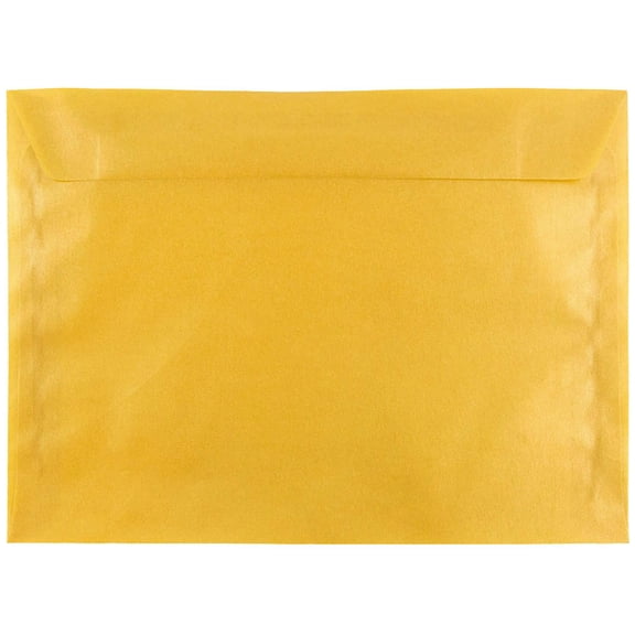 JAM Paper 9 x 12 Translucent Envelopes, Gold, 25/Pack
