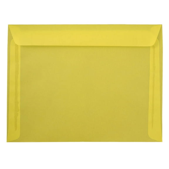 JAM Paper 9 x 12 Translucent Envelopes, Yellow, 25/Pack, Primary Yellow
