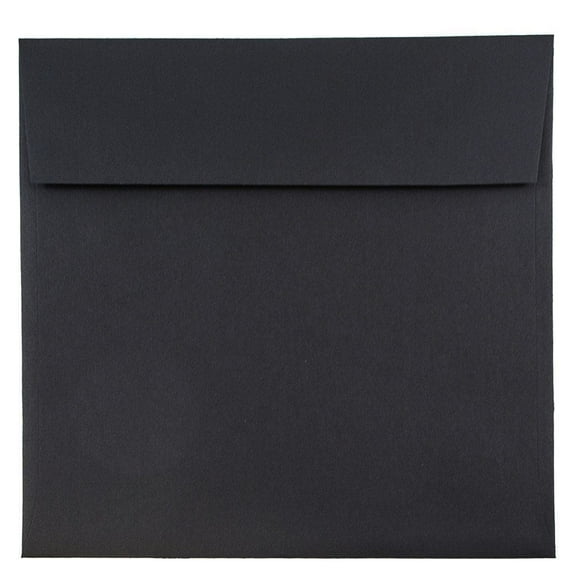 JAM Paper 9 x 9 Square Envelopes, Black Linen, 25/Pack