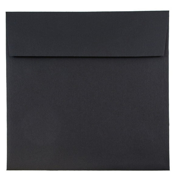 JAM Paper 9 x 9 Square Envelopes, Black Linen, 250/Pack