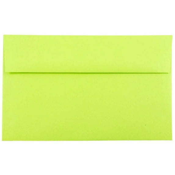 JAM Paper A10 Envelopes, 6 x 9 1/2, 250/Pack, Lime Green