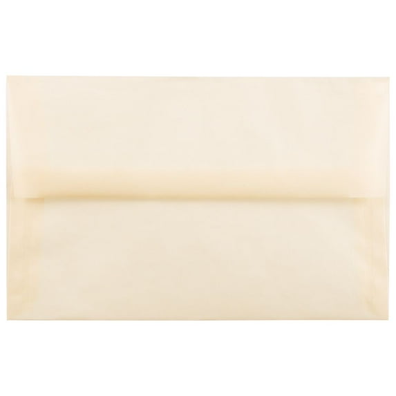 JAM Paper A10 Translucent Envelopes, 6 x 9 1/2, Spring Ochre Ivory, 25/Pack