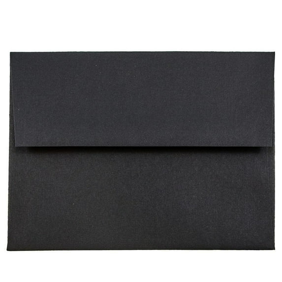 JAM Paper A2 Envelopes, 4 3/8 x 5 3/4, Black Linen, 250/Pack