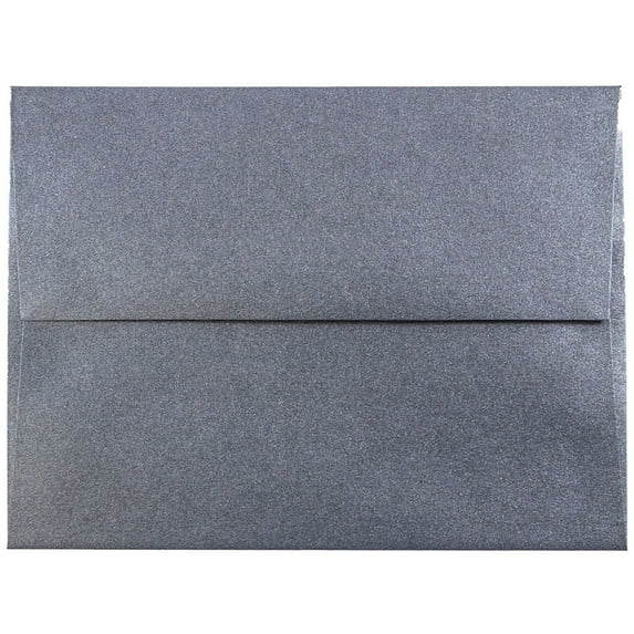 JAM Paper A2 Envelopes, 4 3/8 x 5 3/4, Black Metallic, 25/Pack