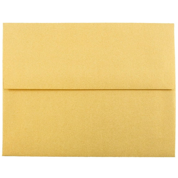 JAM Paper A2 Envelopes, 4 3/8 x 5 3/4, Gold Metallic, 1000/Carton
