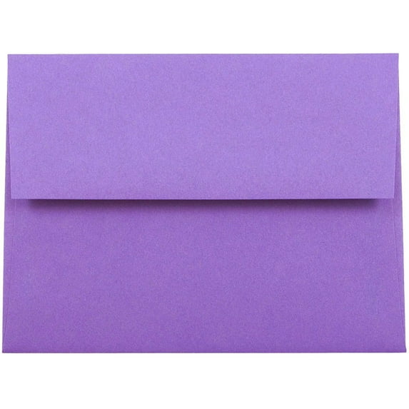 JAM Paper A2 Envelopes, 4 3/8 x 5 3/4, Violet Purple, 250/Pack