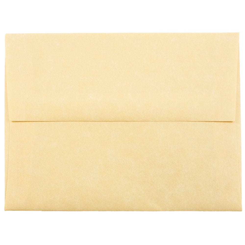 JAM Paper A2 Invitation Envelopes, 4 3/8 x 5 3/4, Gold Parchment, 50