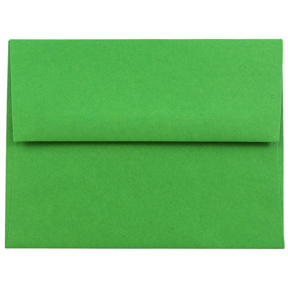 JAM Paper A2 Recycled Invitation Envelopes, 4 3/8 x 5 3/4, Green, 1000/Carton
