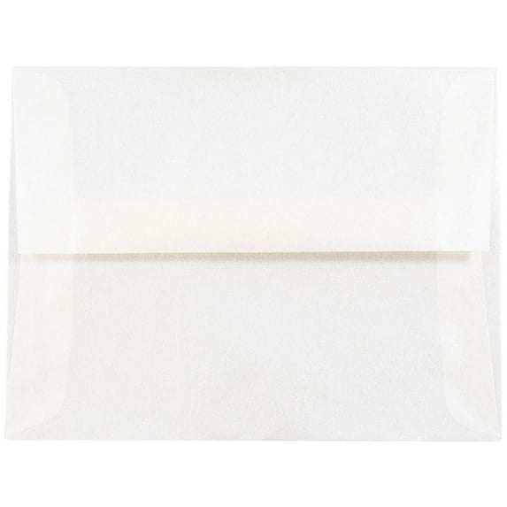 JAM Paper A2 Translucent Envelopes, 4 3/8 x 5 3/4, Platinum White, 250/Pack