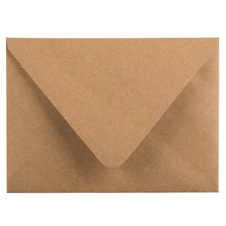 JAM Paper A2 V, Flap Envelopes, 4 3/8 x 5 3/4, Brown Kraft, 100/Pack