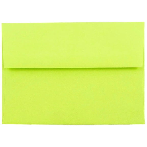 JAM Paper A6 Envelopes, 4 3/4 x 6 1/2, 25 per Pack, Lime Green