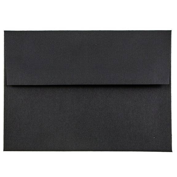 JAM Paper A6 Envelopes, 4 3/4 x 6 1/2, Black Linen, 25/Pack