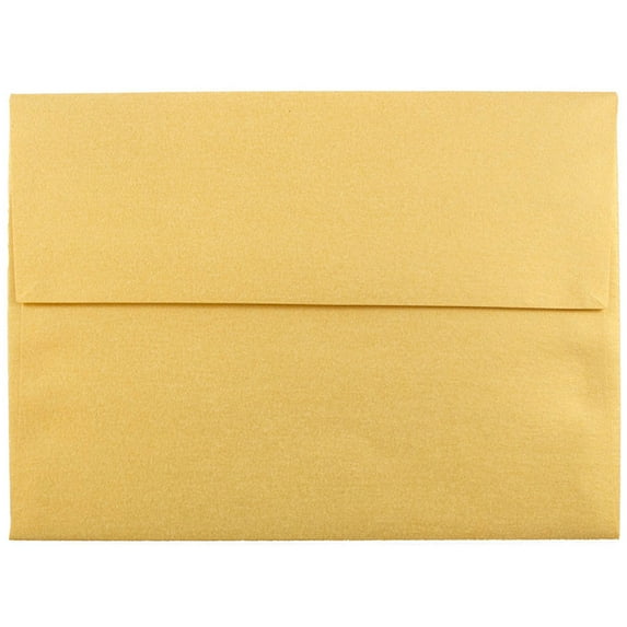 JAM Paper A6 Envelopes, 4 3/4 x 6 1/2, Gold Metallic, 25/Pack