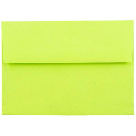 JAM Paper A6 Envelopes, 4 3/4 x 6 1/2, Lime Green, 250/Pack