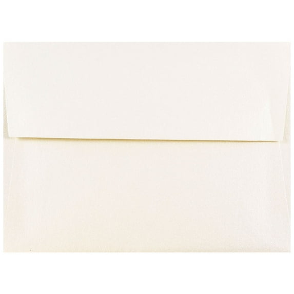 JAM Paper A6 Envelopes, 4 3/4 x 6 1/2, Opal Ivory Metallic, 50/Pack