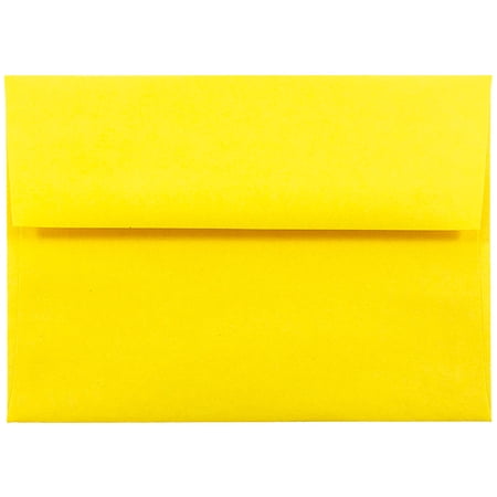 JAM Paper A6 Envelopes, 4 3/4 x 6 1/2, Yellow, 25/Pack
