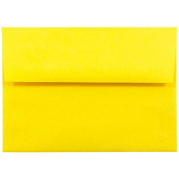 JAM Paper A6 Envelopes, 4 3/4 x 6 1/2, Yellow, 50/Pack