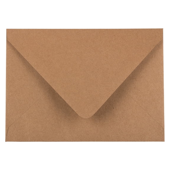 JAM Paper A6 V-Flap Envelopes, 4 3/4 x 6 1/2, Brown Kraft, 50/Pack