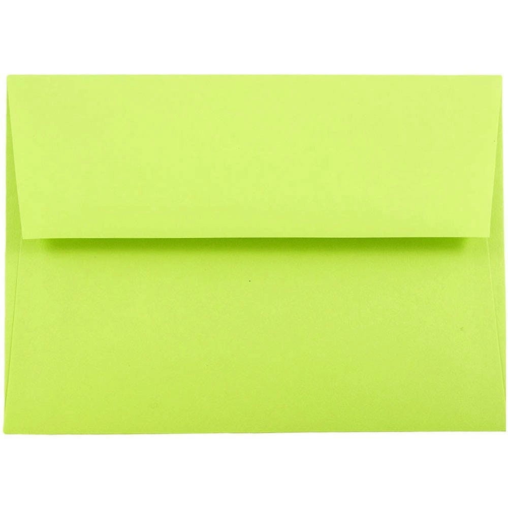 JAM Paper A7 Envelopes, 5 1/4 x 7 1/4, 250/Pack, Lime Green