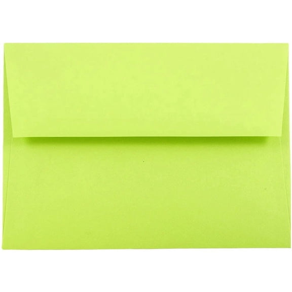 JAM Paper A7 Envelopes, 5 1/4 x 7 1/4, 250/Pack, Lime Green