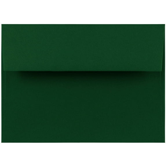 JAM Paper A7 Envelopes, 5 1/4 x 7 1/4, Dark Green, 1000/Carton