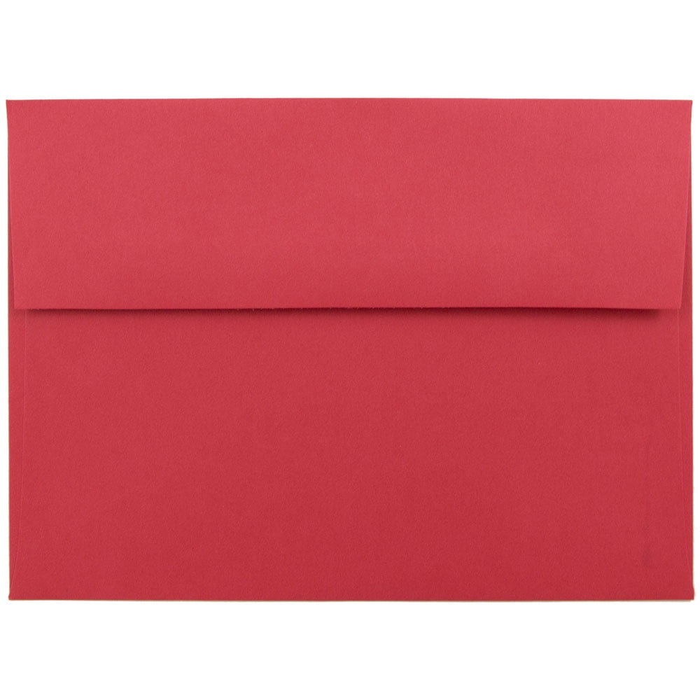 JAM Paper A7 Envelopes, 5 1/4 x 7 1/4, Red, 250 per Pack