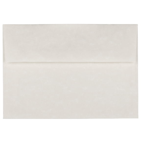 JAM Paper A7 Parchment Invitation Envelopes, 5 1/4 x 7 1/4, White Recycled, 50 per Pack
