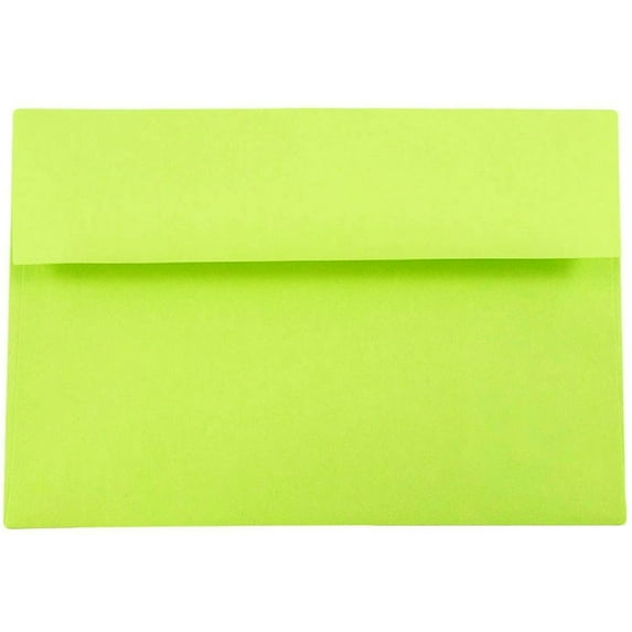 JAM Paper A8 Envelopes, 5 1/2 x 8 1/8, 1000/Carton, Lime Green