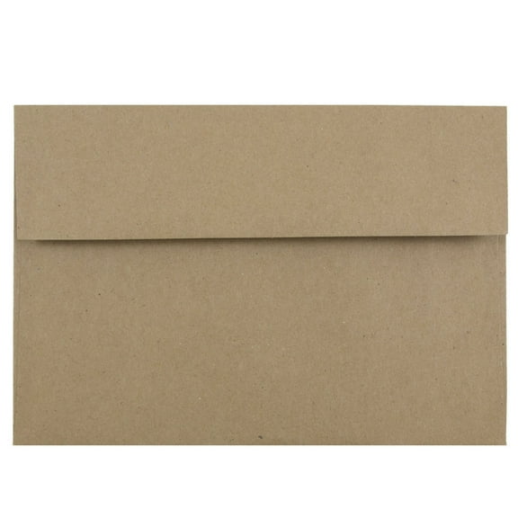 JAM Paper A8 Envelopes, 5 1/2 x 8 1/8, Brown Kraft, 50 per Pack, Brown Kraft Recycled