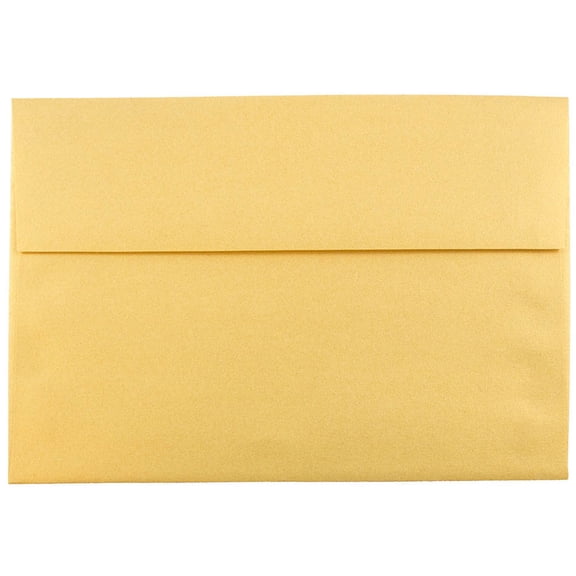 JAM Paper A8 Envelopes, 5 1/2 x 8 1/8, Gold Metallic, 25 per Pack
