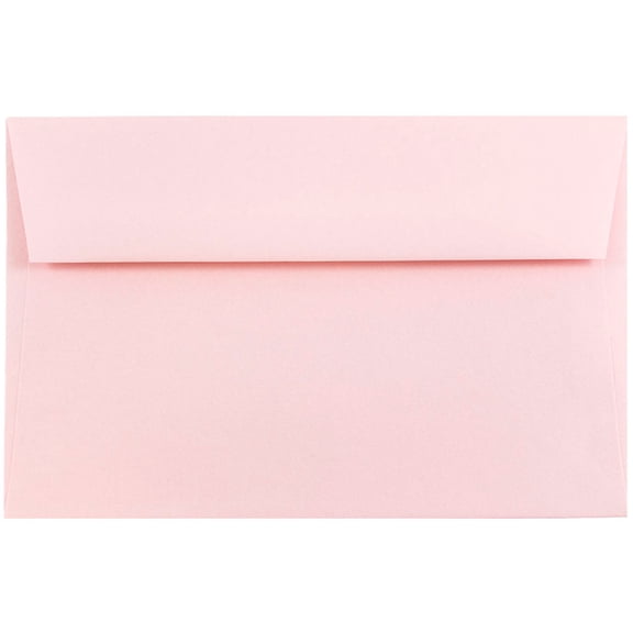 JAM Paper A9 Booklet Envelopes, 5 3/4 x 8 3/4, Baby Pink, 25 per Pack