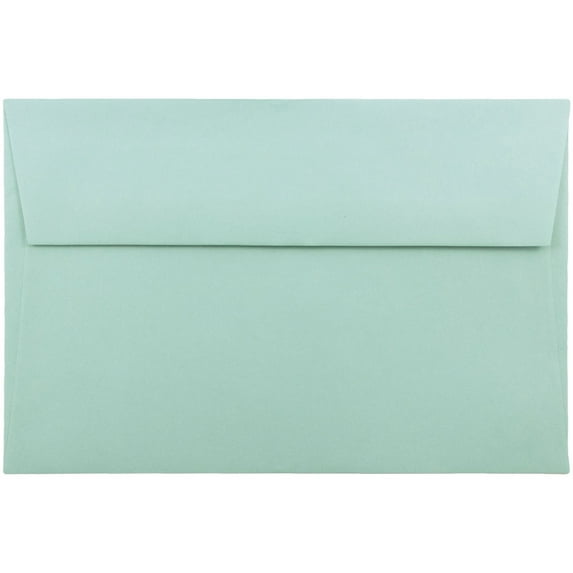 JAM Paper A9 Envelopes, 5 3/4 x 8 3/4, Aqua, 50 per Pack