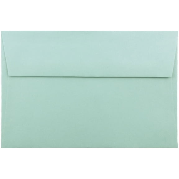 JAM Paper A9 Envelopes, 5 3/4 x 8 3/4, Aqua, 50 per Pack